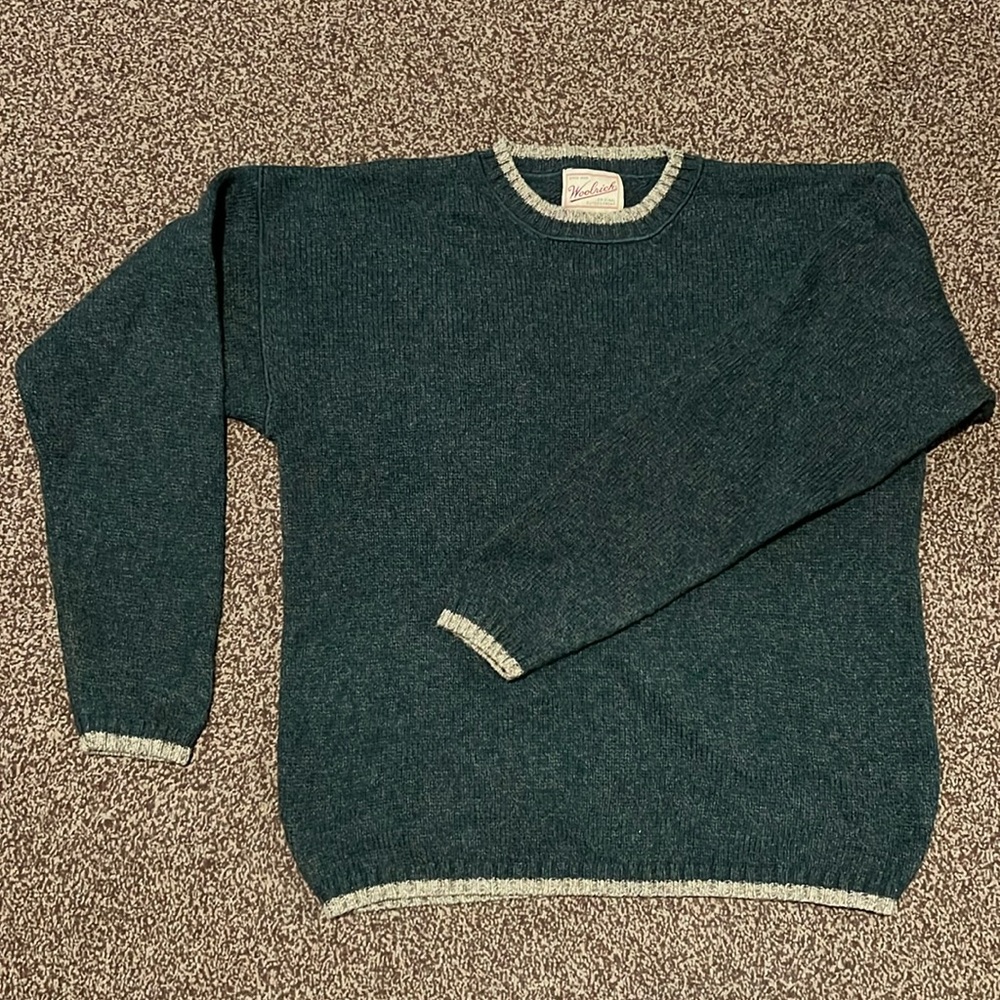 green wool sweater